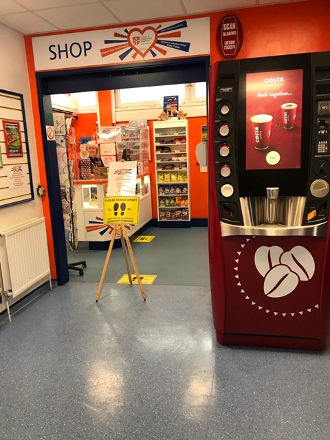 Charity Shop and Costa Coffee machine