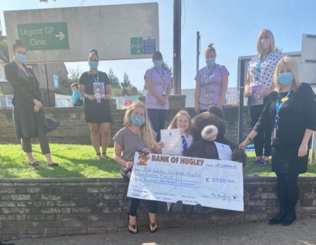 Presenting cheque and donation