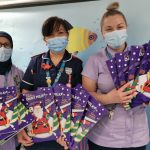 Children's Ward staff with advent calendars