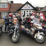 Provincial Grand Lodge of Bedfordshire Freemasons dressed as Santa on their bikes