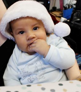 Baby in Santa hat