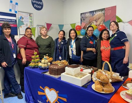 Critical Care team holding a bake sale