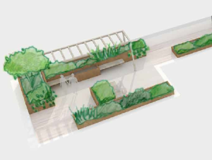 An artists drawing of a Terrace Garden