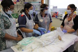 Staff training in the children's critical care room