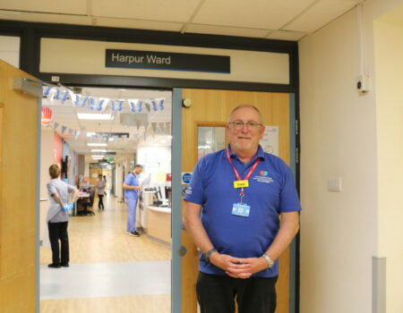 Colin Stewart outside Harpur Ward