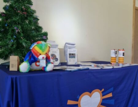 A charity table at the Rugby Luncheon