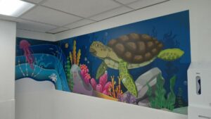 Underwater mural in Children's treatment area