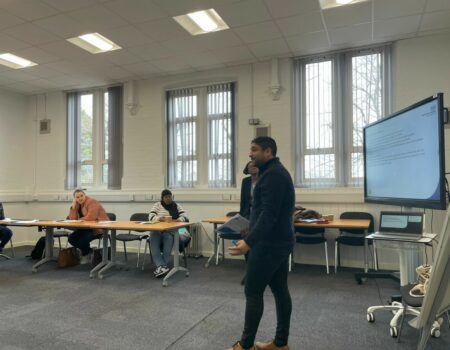 Presenter speaking to preceptorship staff members