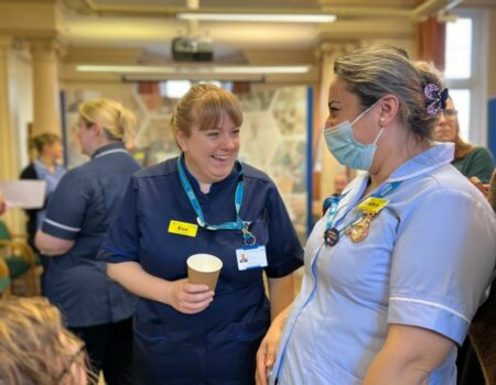 clinical staff talking together at apprenticeship event