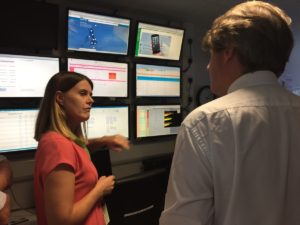 Rebecca and Minister in Control Room