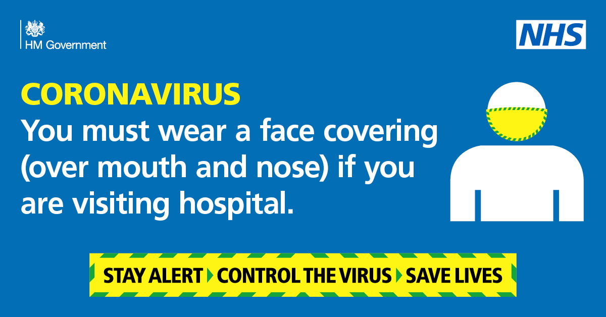 Graphic to wear face coverings in hospital