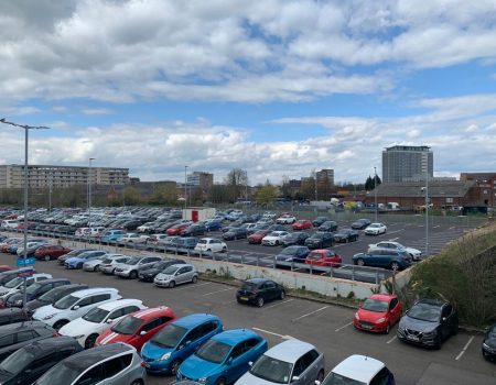 Britannia Road car park with cars