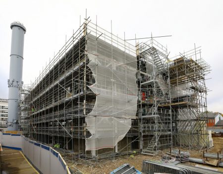 Scaffolding on the energy centre being updated