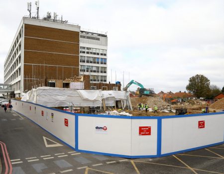 Hoarding and construction site