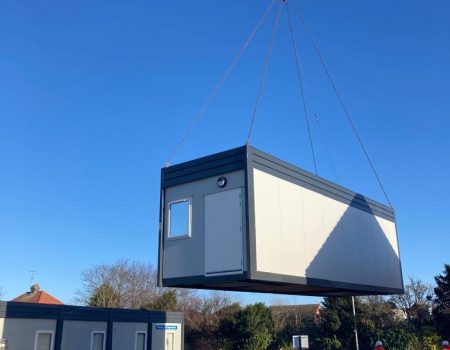 Crane at L&D delivery of units