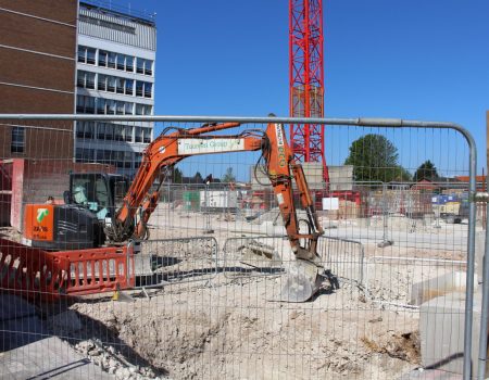 Digger working on the ground