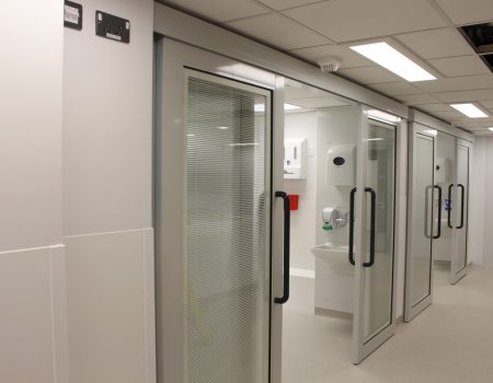 New cubicles with sliding doors