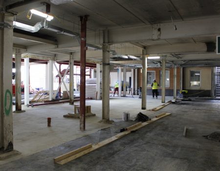 Work on ground floor of new main entrance and ED