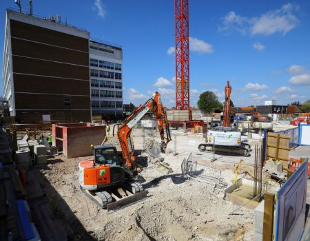 Digger working on ground