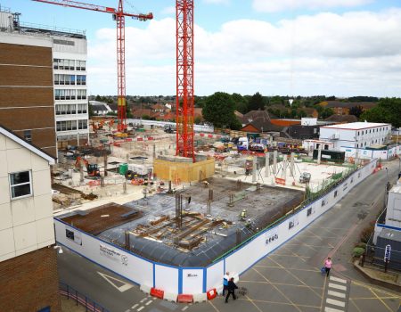Photo of Acute Services Block and New Ward Block redevelopment June 20th 2022