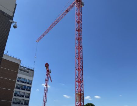 Photo of crane at L&D site