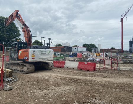 Photo of building site with digger
