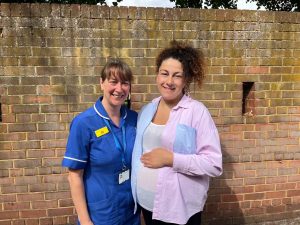 Midwife Jo Duke and Michela Andreana