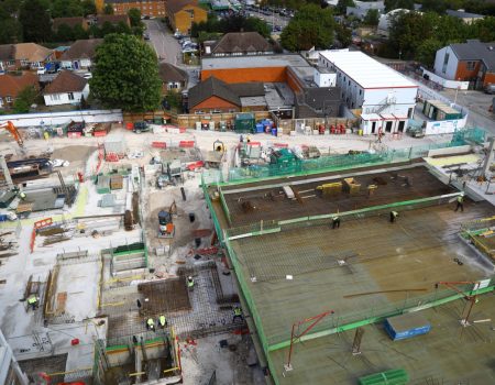 Aerial view of acute services block upgrades