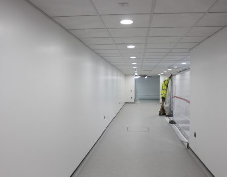 Emergency department construction hallway