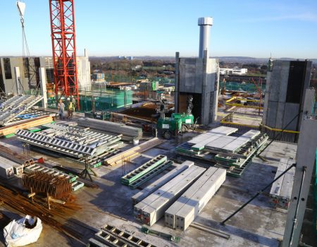 Acute Service Block top floor construction - Redevelopment Jan 2023