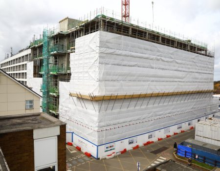 Acute Services Block and New Ward Block exterior 2 April 2023