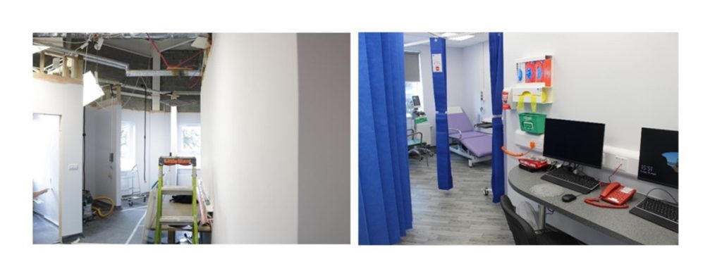Before and after of triage renovation