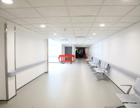 ED interior corridor with benches - May 2023