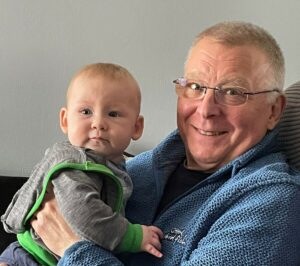 Stephen Sweetlove MBE with grandson Charlie