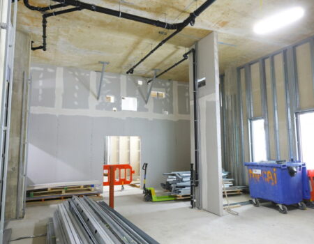 Interior acute services block - high ceiling room