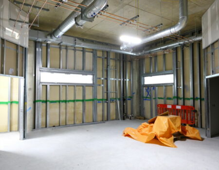 Interior walls being built - acute services