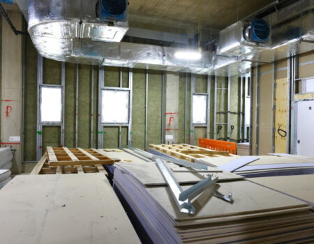 Internal building materials laid out in Acute Services Block