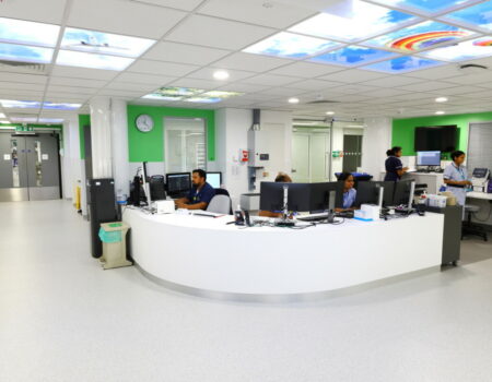 New ED reception area with sky panels