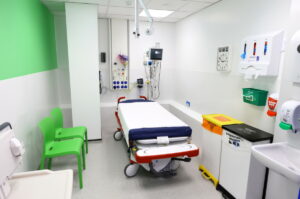 New patient room and bed within ED