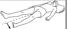 Hip Abduction exercise showing a person lying on their back moving their legs to the side