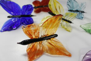 Colourful glass butterflies