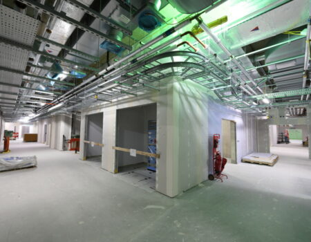 Acute services interior showing new rooms taking shape - October 2023