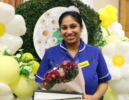 Akhila Mol Babu with her DAISY certificate