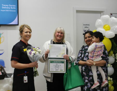 Liz, Tracey Davies, and Tracey's nominator and child