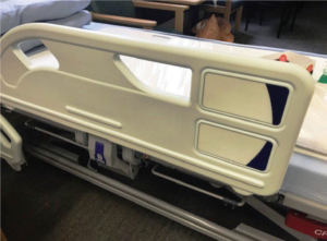 Photo of bed rails on a hospital bed