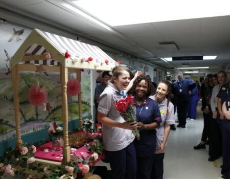 Niamh and her colleagues laughing
