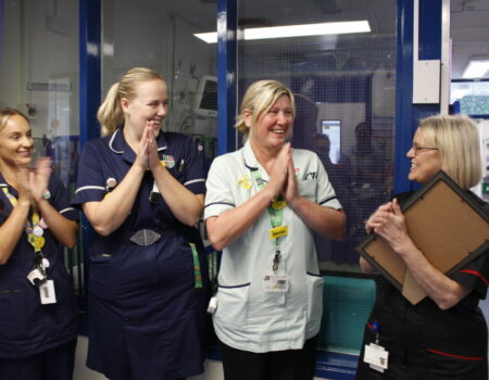Staff clapping for Shirley