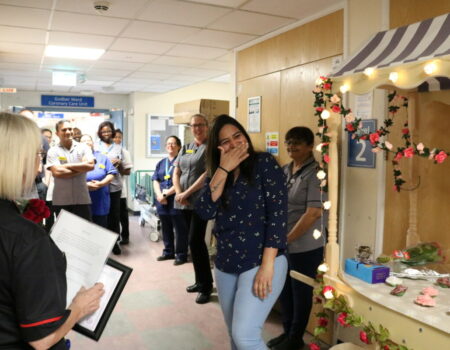 Neetu being surprised with her ROSE Award