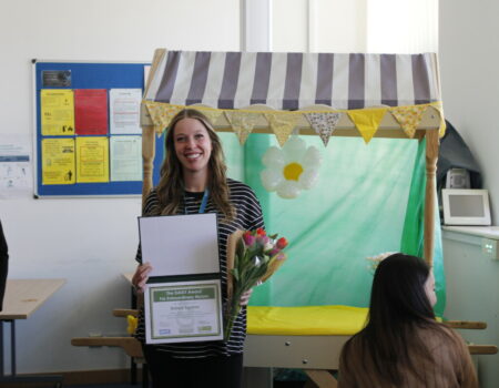 Bobbie with her awards
