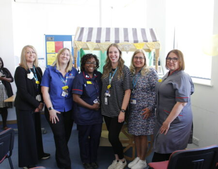 Liz and Charmaine with Pauline and Bobbie and representatives